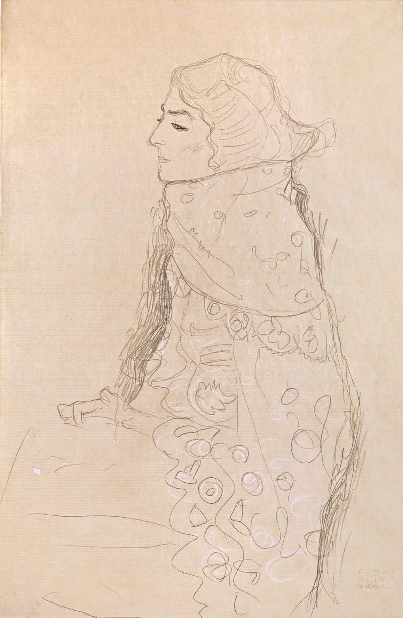 Istuva nainen tekijältä Gustav Klimt