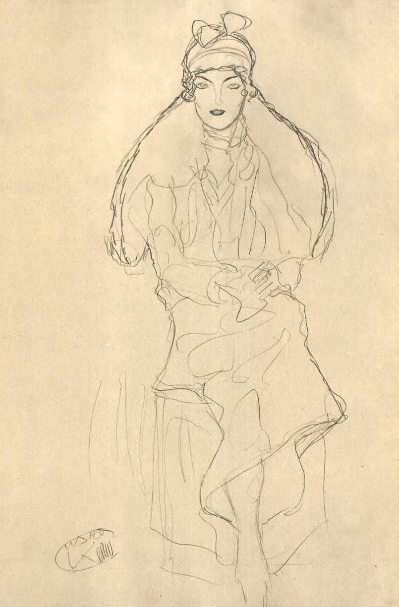 Sitzende von vorne tekijältä Gustav Klimt