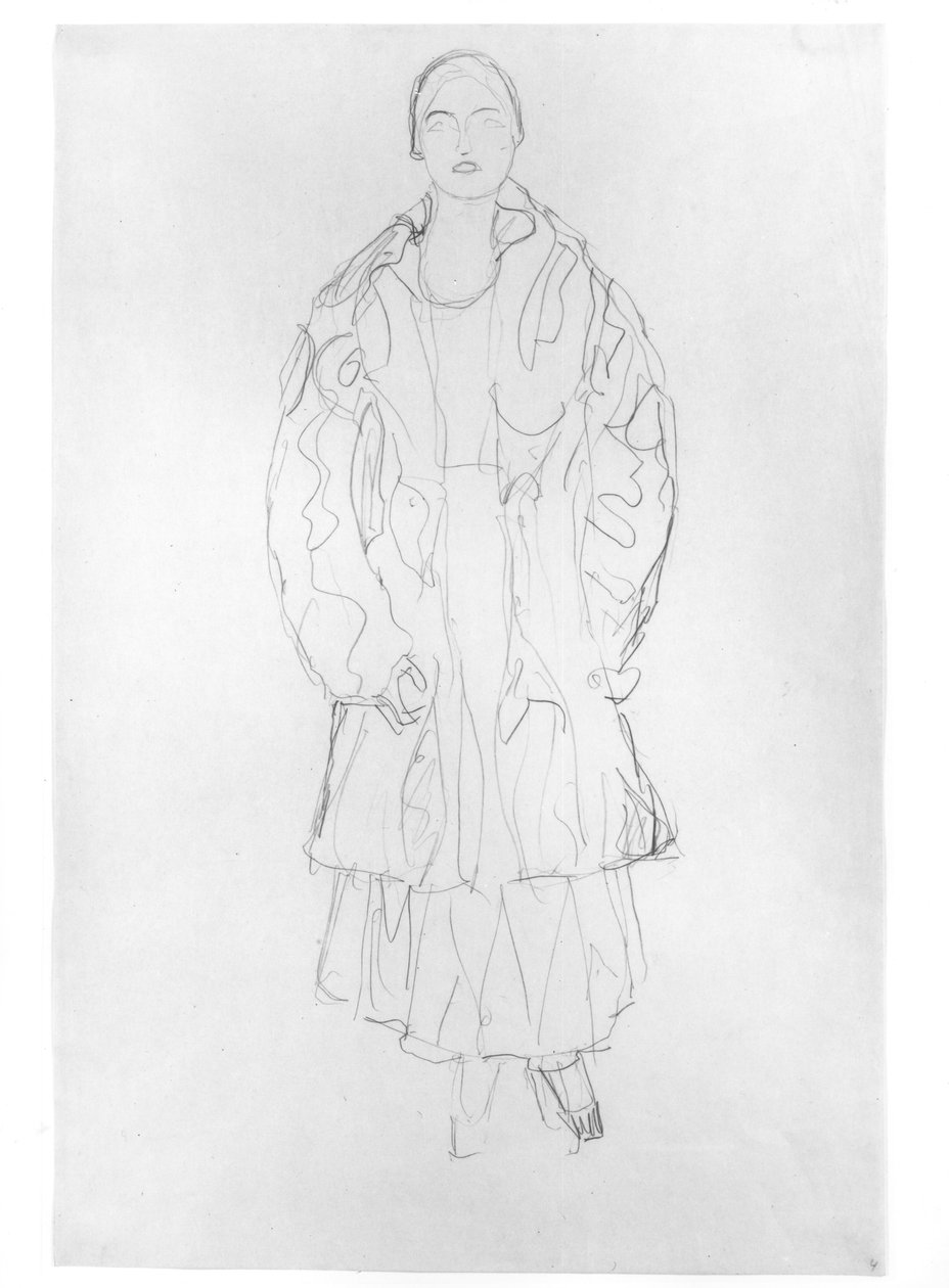 Seisova nainen takin kanssa, 1916 tekijältä Gustav Klimt