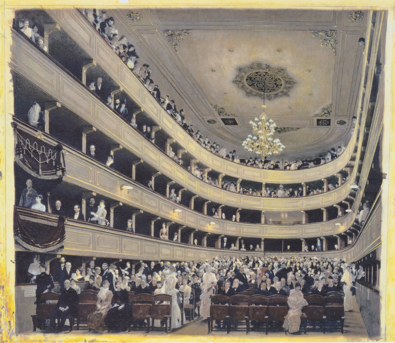 Auditorio vanhassa Burgtheaterissa tekijältä Gustav Klimt