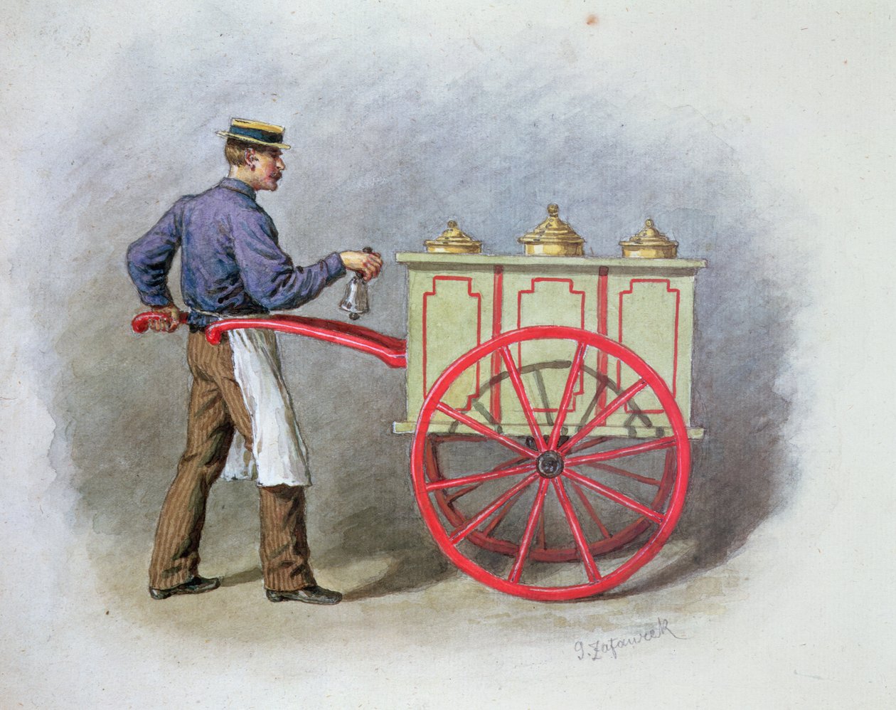 Ang Nagbebenta ng Ice Cream, 1895 finn tekijältä Gustav Zafaurek