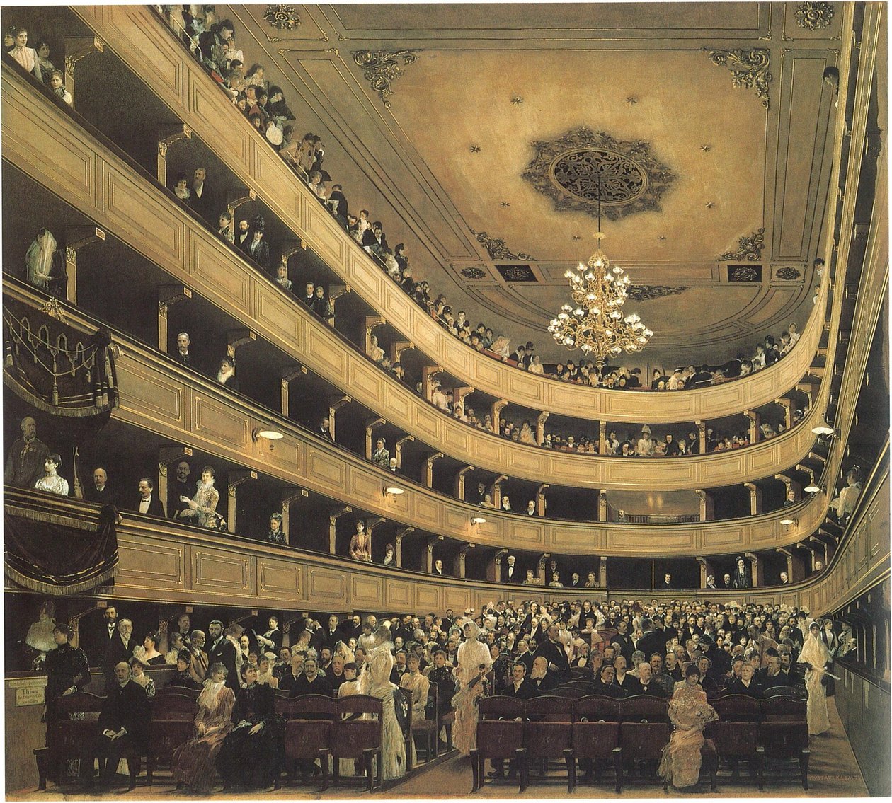 Zuschauerraum im Alten Burgtheater Wienissä tekijältä Gustav Klimt
