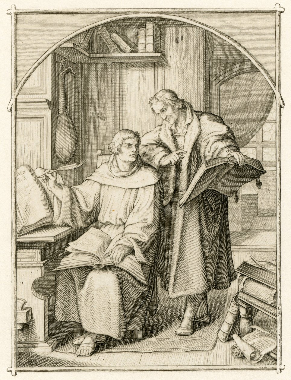 Martin Luther ja Philipp Melanchthon (Philippe, Philippus Melanchthon tekijältä Gustav Ferdinand Leopold Konig