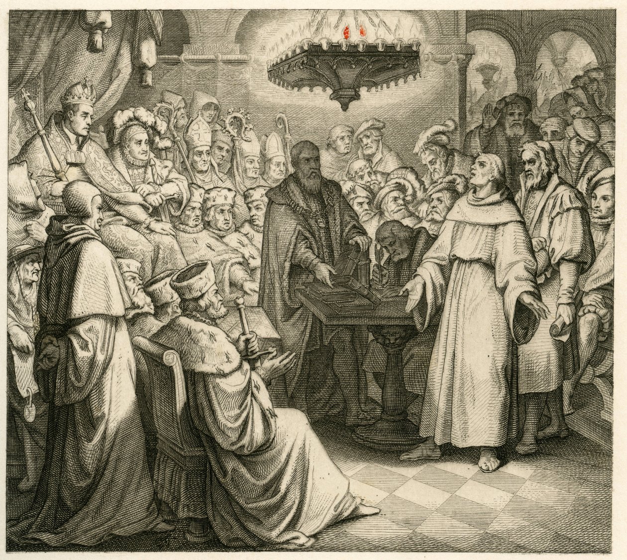 Martti Luther keisari Kaarlen edessä, hänen veljensä Ferdinand tekijältä Gustav Ferdinand Leopold Konig