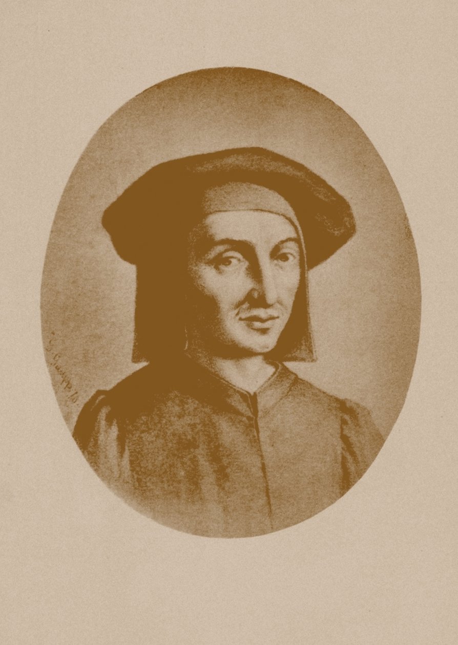 Säveltäjä Josquin des Prezin muotokuva, 1870. tekijältä Gustav Gaupp