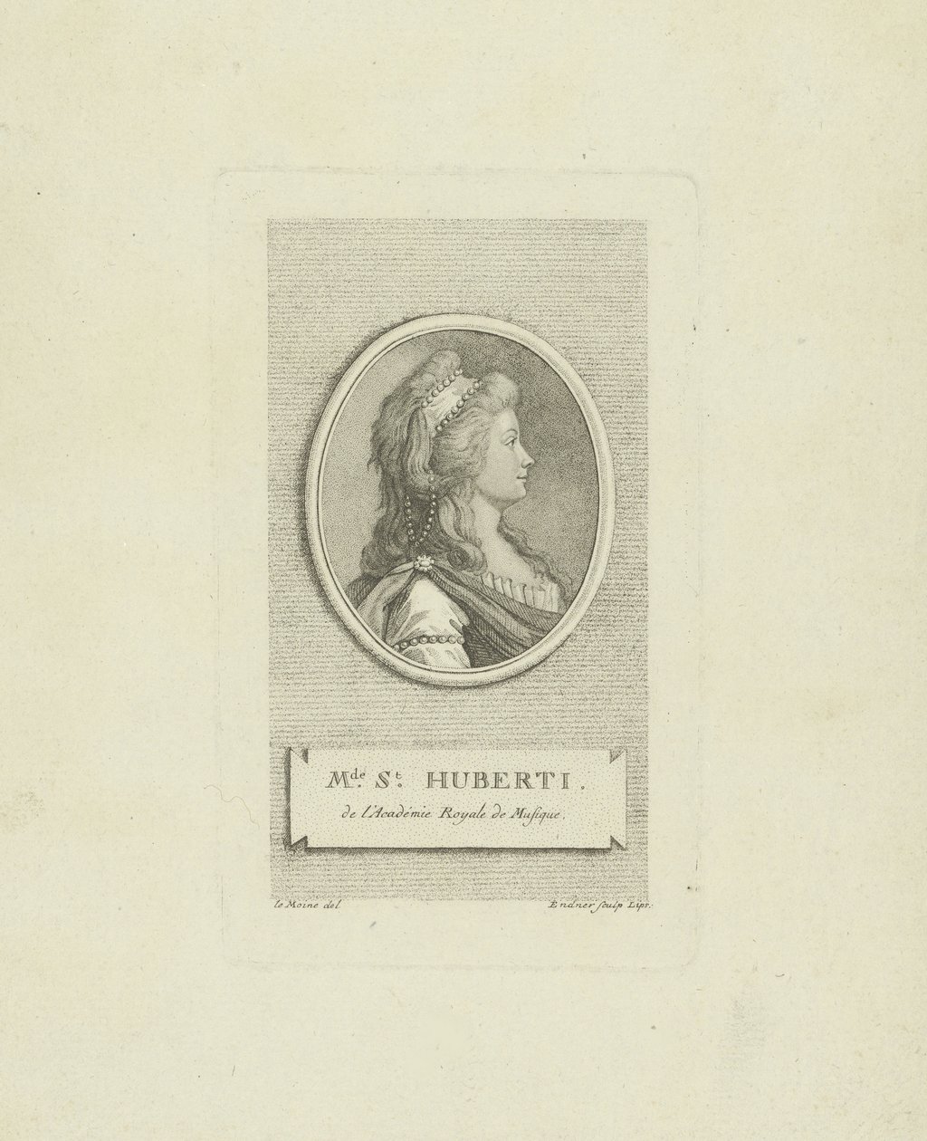 Oopperalaulaja Antoinette Saint-Hubertyn muotokuva 1756-1812, n. 1790. tekijältä Gustav Georg Endner
