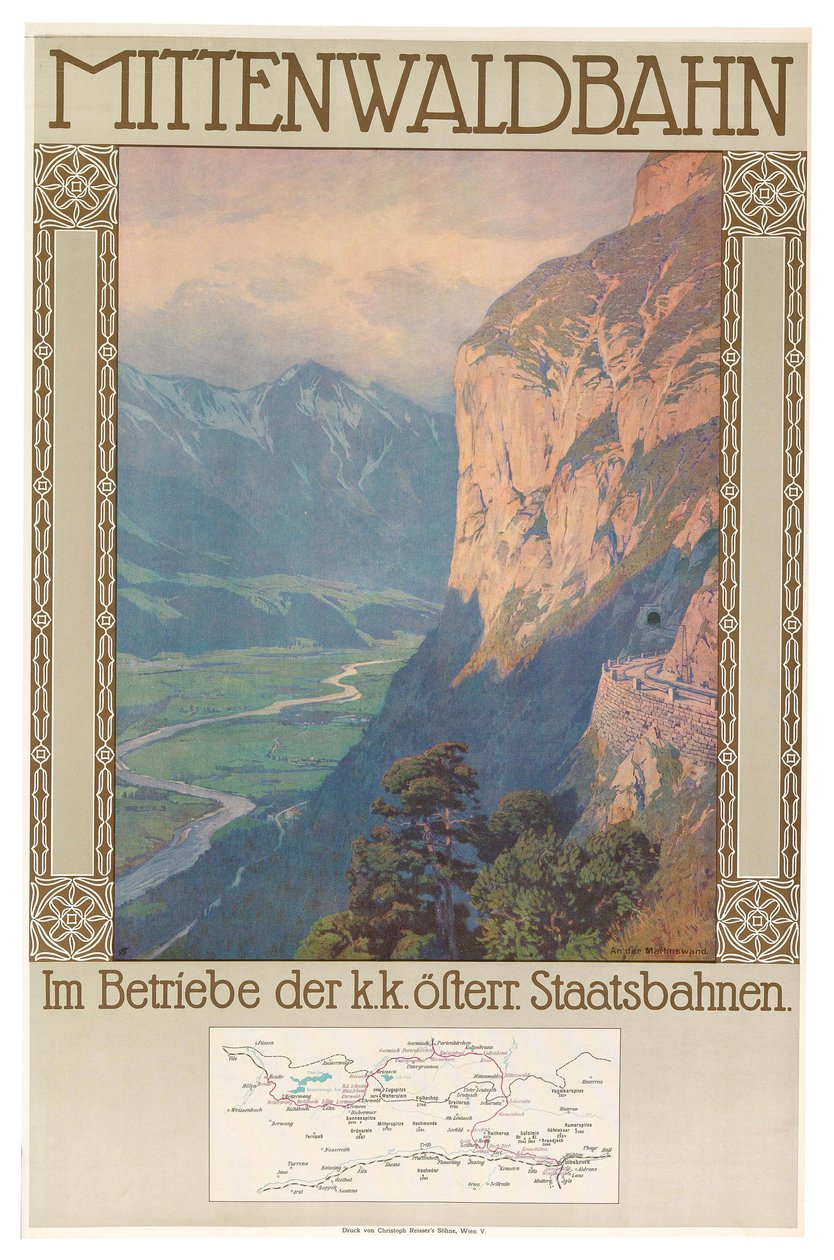 Mittenwaldin rautatie, n. 1912. tekijältä Gustav Jahn