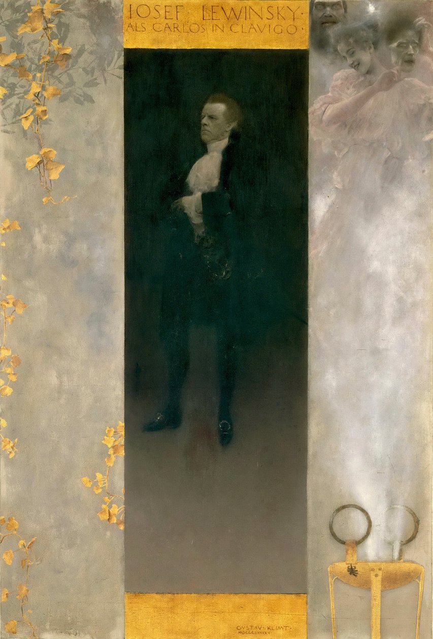 Näyttelijä Josef Lewinsky Carlosina, 1895 tekijältä Gustav Klimt