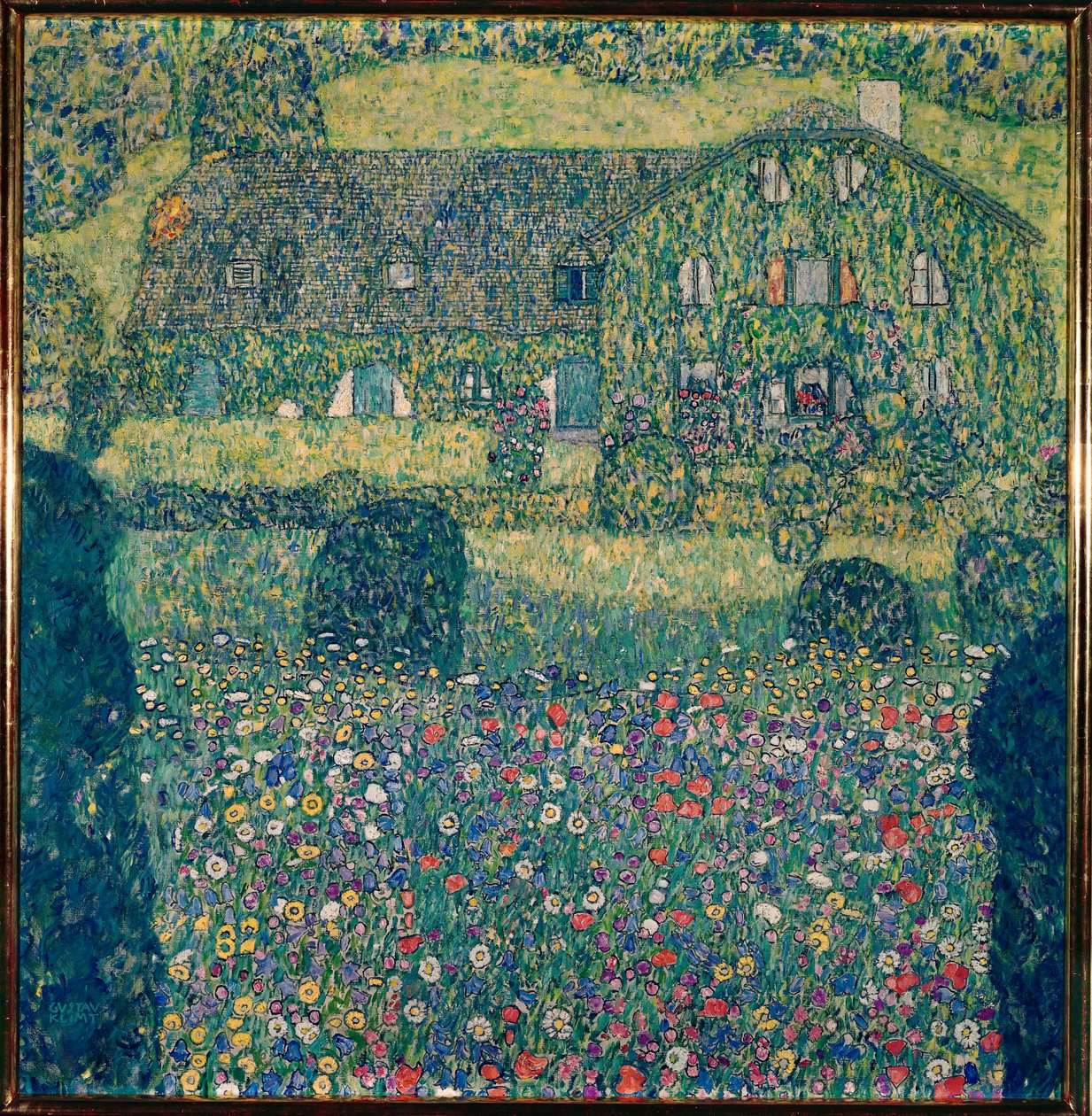 Maalaistalo Attersee-järven rannalla (Landhaus am Attersee), Ylä-Itävallassa tekijältä Gustav Klimt