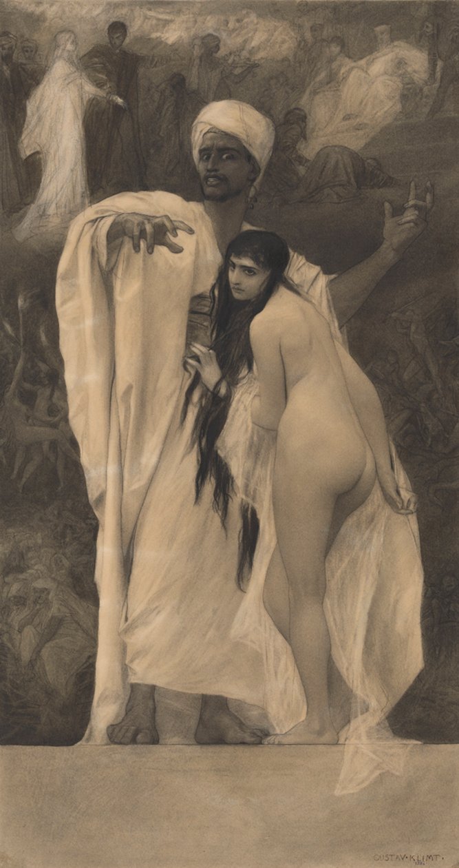 Satu (lähde: Gerlach  Schenk, Allegorien und Embleme nro 74) tekijältä Gustav Klimt
