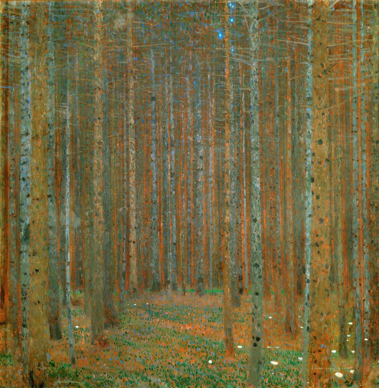 Kuusimesä I - Klimt, Gustav (1862-1918) - 1901 - Öljy kankaalle - 90x90 - Kunsthaus Zug, Collection Kamm tekijältä Gustav Klimt