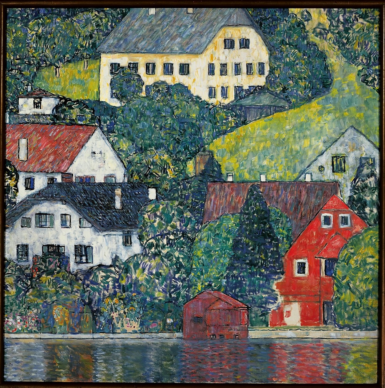 Talot Unterachissa Attersee-joella, n. 1916 tekijältä Gustav Klimt