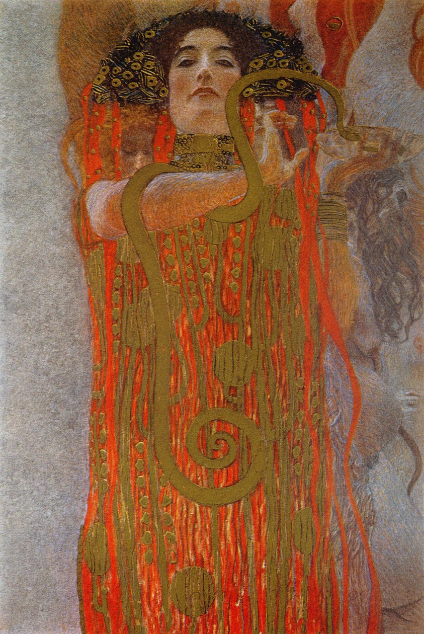 Hygieia, 1900-7 (yksityiskohta lääketieteestä) tekijältä Gustav Klimt