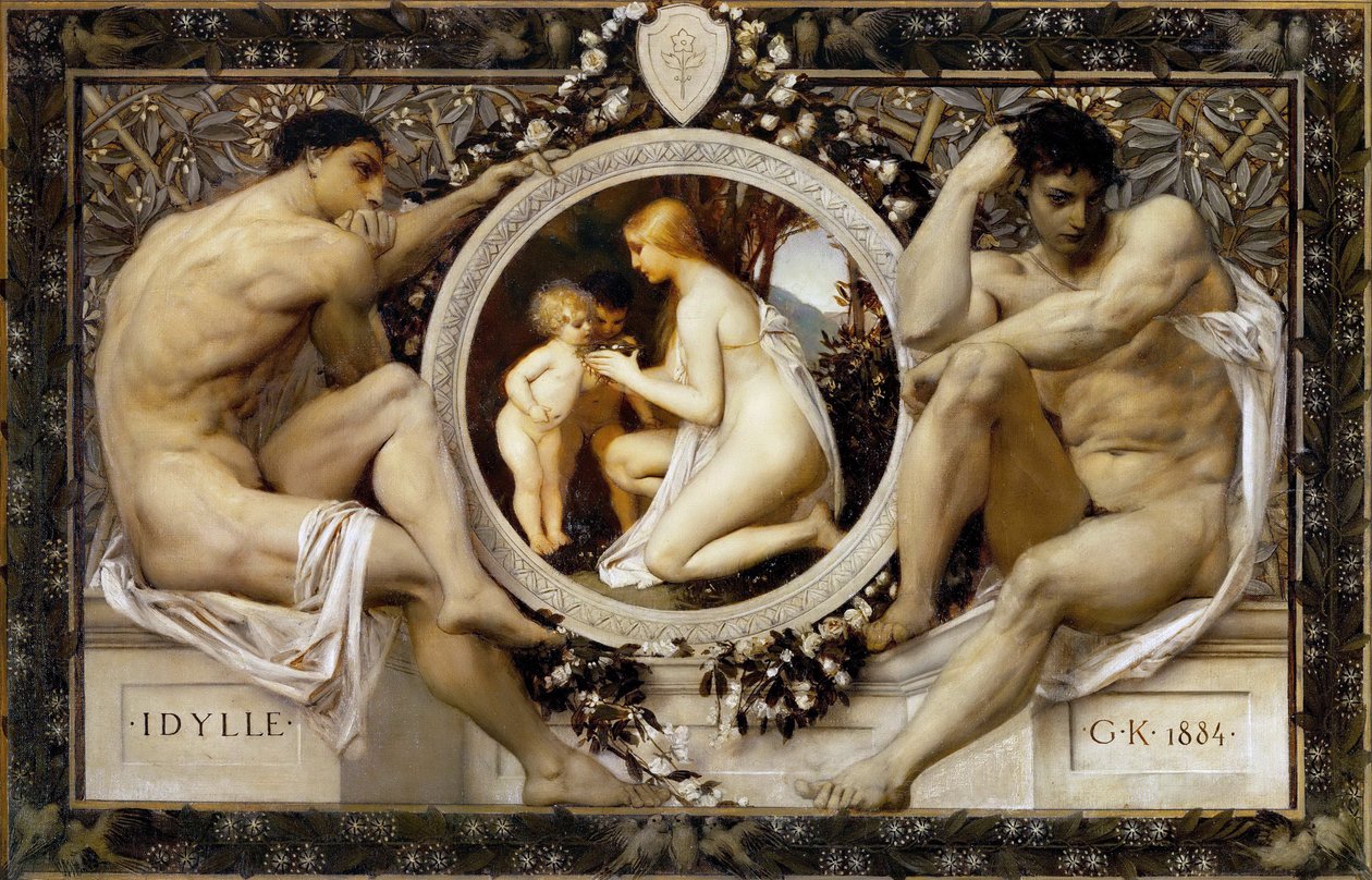 Idylli, 1884 tekijältä Gustav Klimt