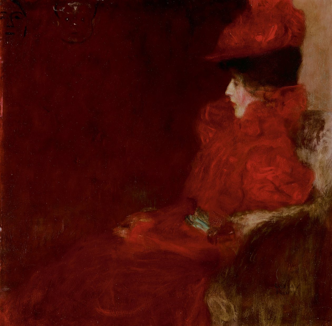 Klimt - DAME IM FAUTEUIL (Nainen nojatuolissa), 1897-98 tekijältä Gustav Klimt