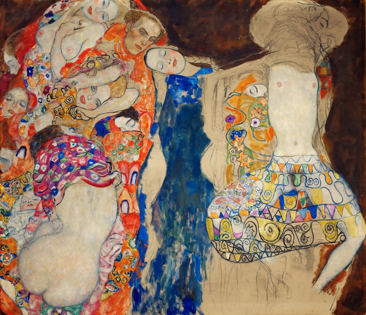 La Mariee - Morsian - Klimt, Gustav (1862-1918) - 1918 - Öljy kankaalle - 165x191 - Oesterreichische Galerie Belvedere, Wien tekijältä Gustav Klimt