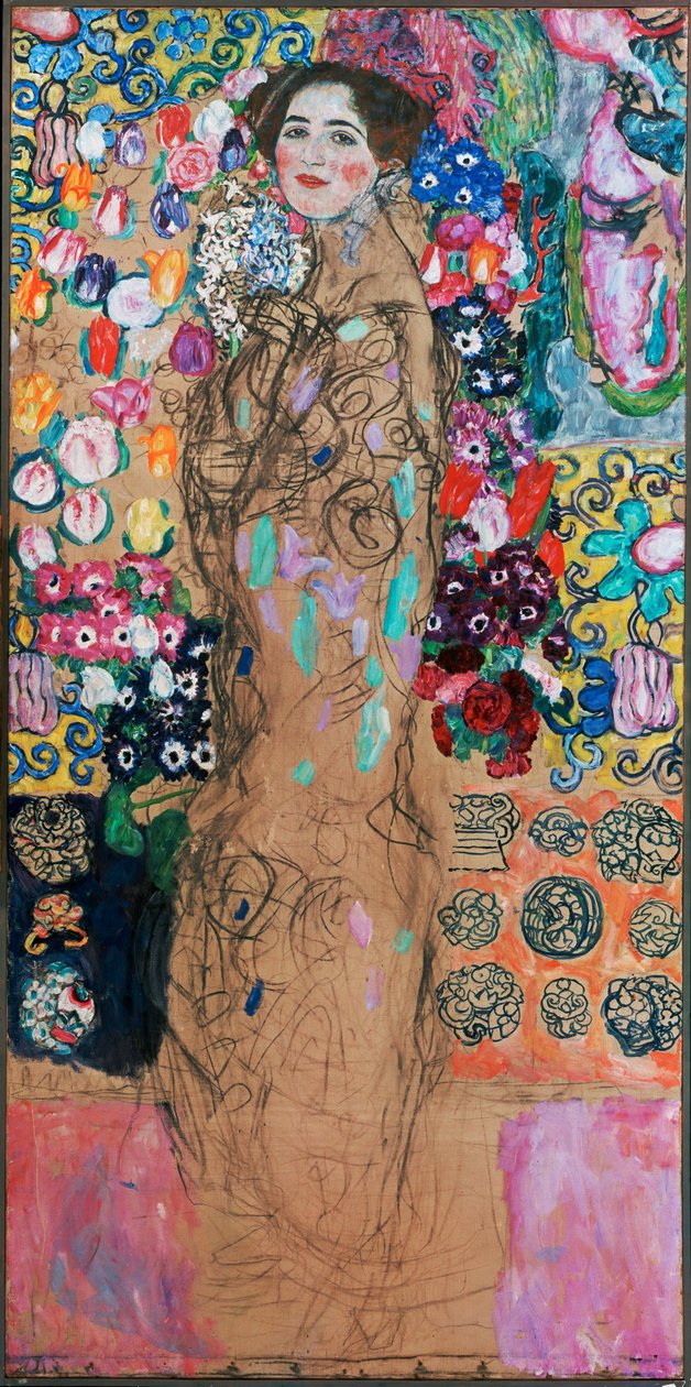 Nainen tuulettimen kanssa tekijältä Gustav Klimt