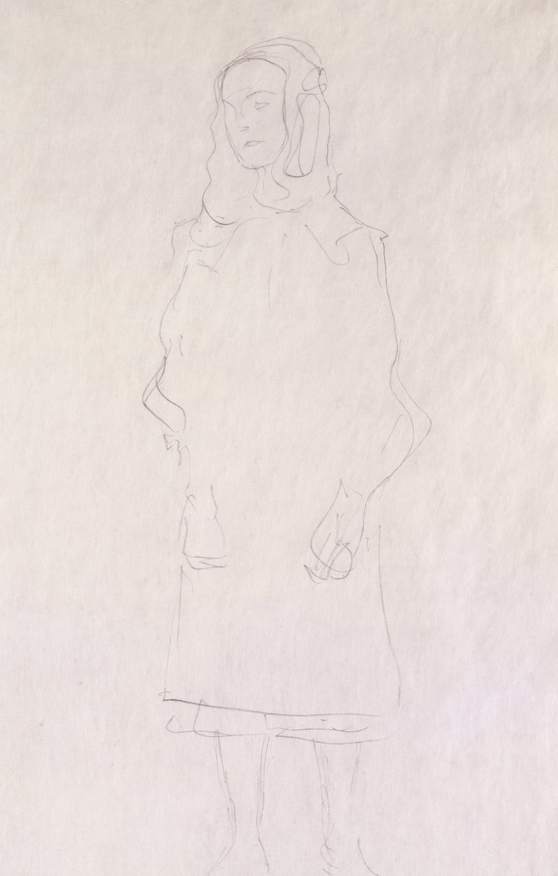 Mada Primavesi, n. 1925 (kynä kimaltelevalle japanilaiselle paperille) tekijältä Gustav Klimt