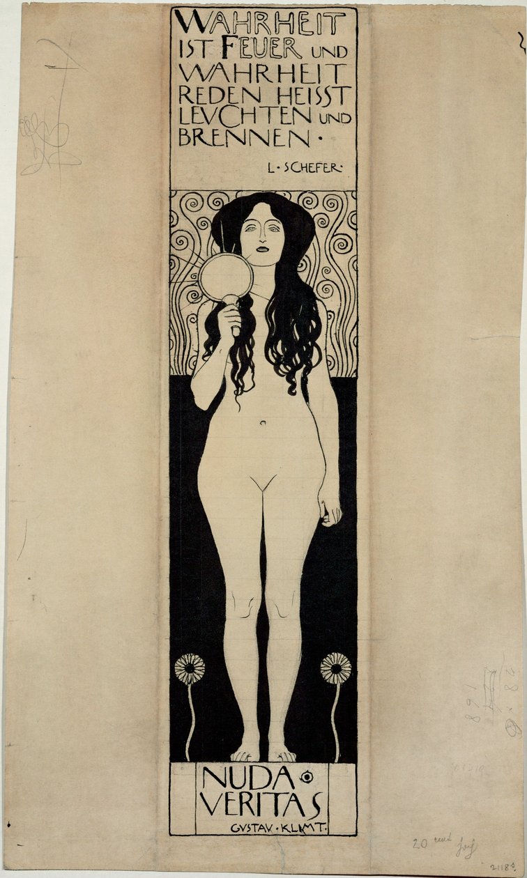 Nuda Veritas, tutkimus myöhempää öljymaalausta varten tekijältä Gustav Klimt