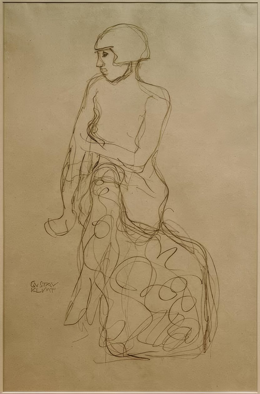 Istuu puolinäytöksessä vasemmalle tekijältä Gustav Klimt