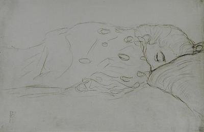 Nukkuva alaston tekijältä Gustav Klimt
