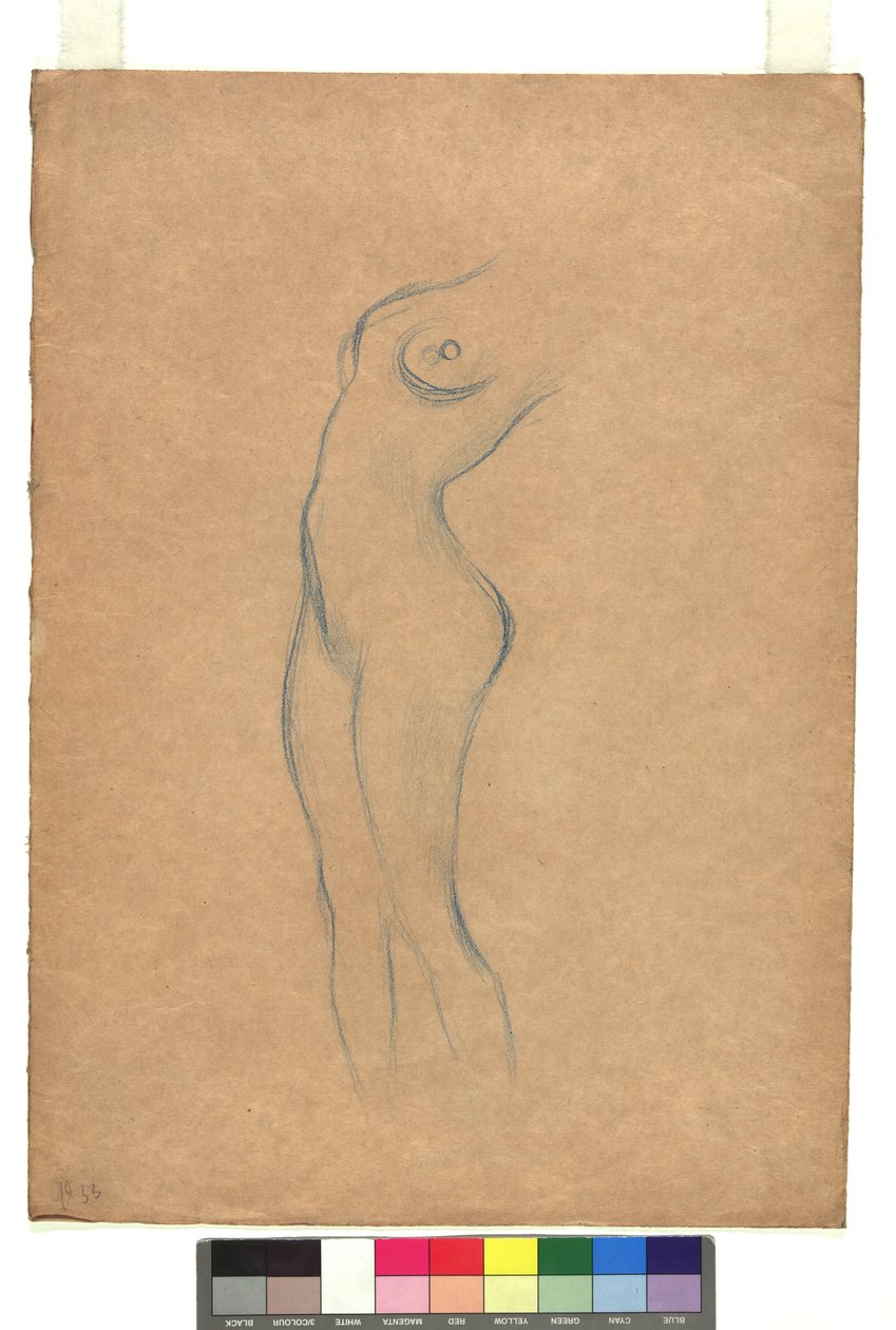 Studie zu einem stehenden weiblichen Akt nach links tekijältä Gustav Klimt