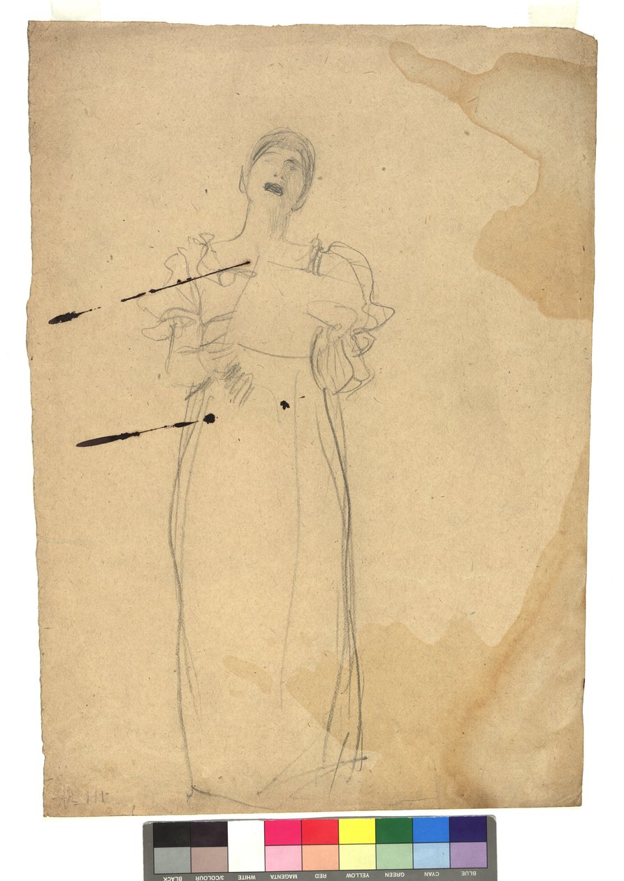 Studie zu einer stehenden Sängerin tekijältä Gustav Klimt