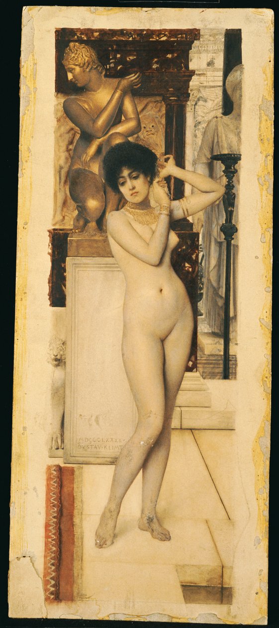 Tutkimus "veiston allegorialle, 1890 tekijältä Gustav Klimt