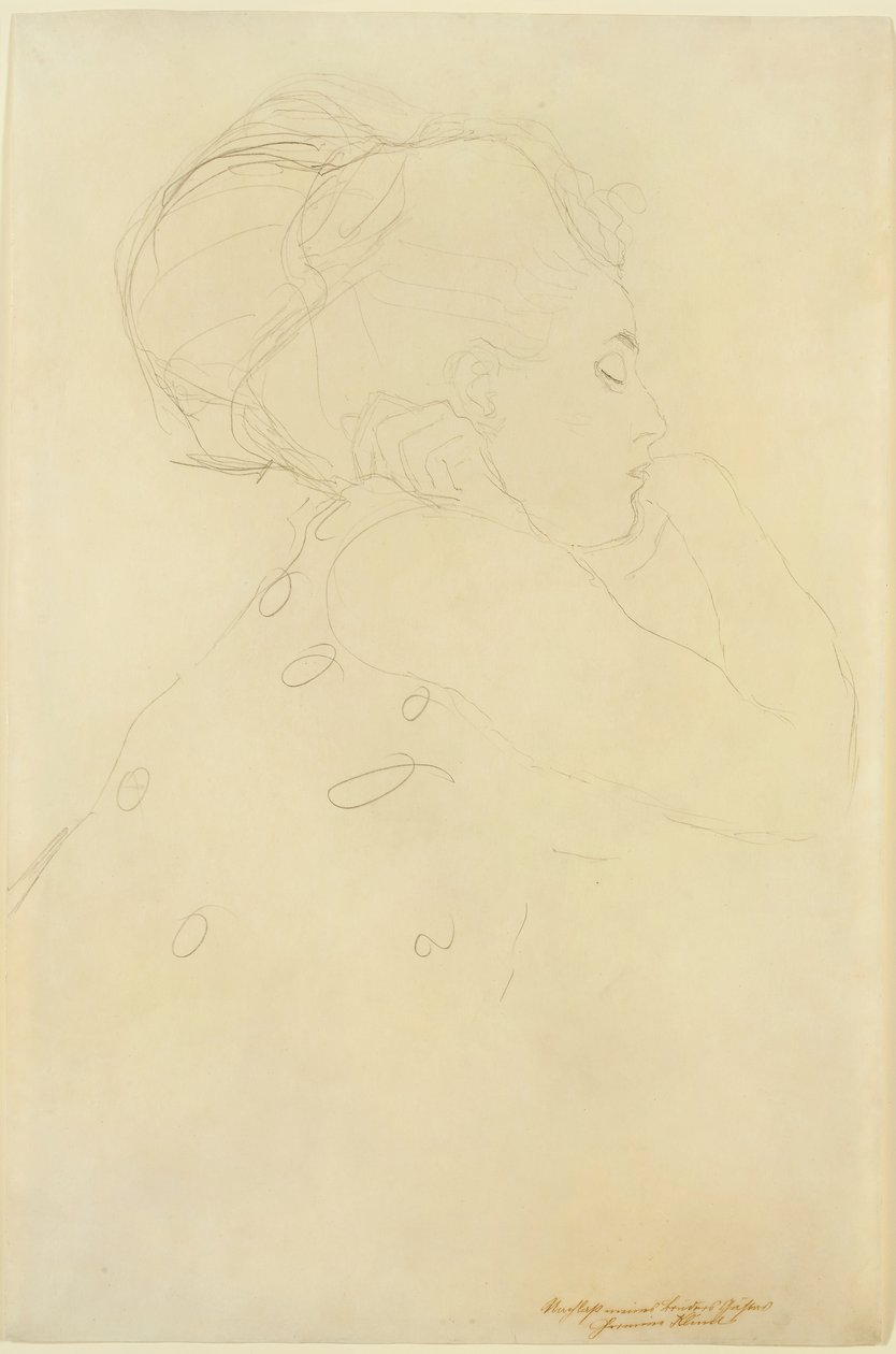 Opinnäytetyö "Morsian", n.1917-18 (lyijykynä paperille). tekijältä Gustav Klimt