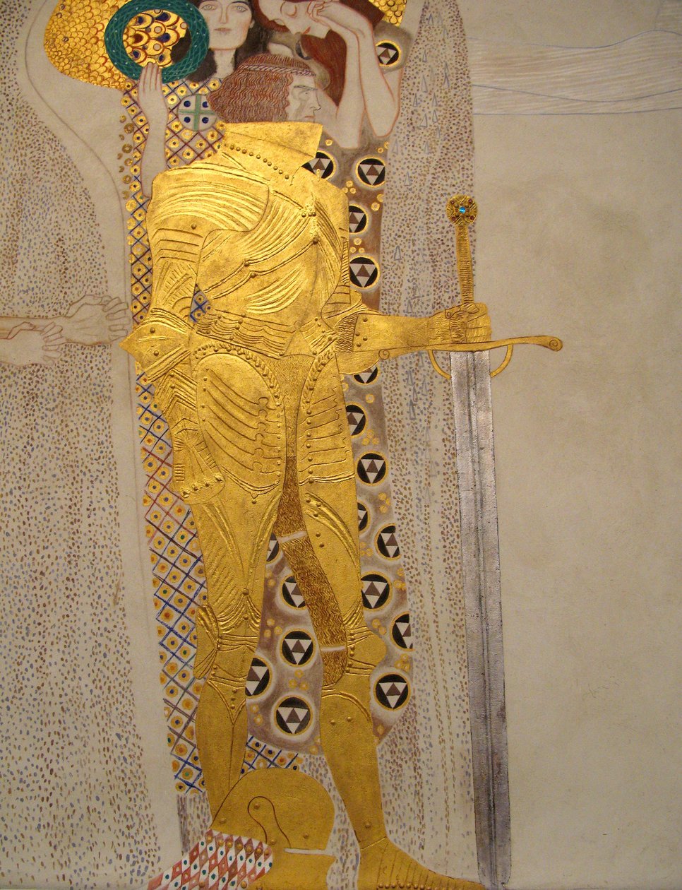 Beethoven Friisi, Yksityiskohta: Ritari kiiltävässä haarniskassa tekijältä Gustav Klimt