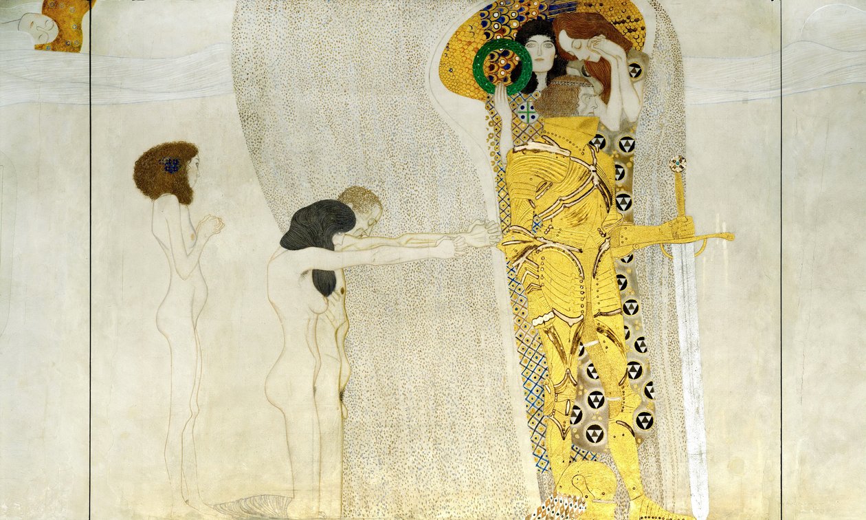 Beethoven Friisi, Yksityiskohta: Knight in Shining Armor, 1902 tekijältä Gustav Klimt