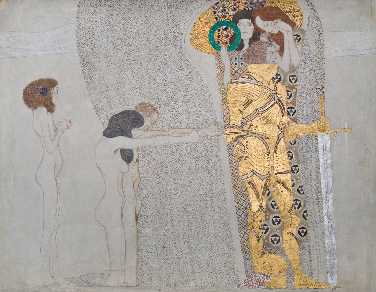 Onnen kaipuu, Beethoven Friisistä", 1902 tekijältä Gustav Klimt