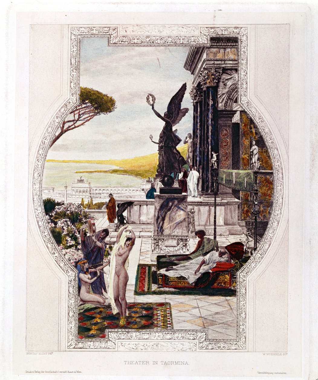 Wienin Burgtheater (Hoviteatteri) tekijältä Gustav Klimt