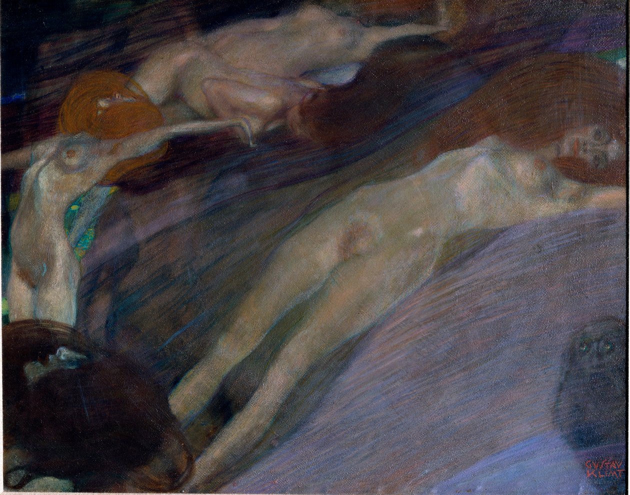 Gustav Klimtin (1862-1918) vesiagitee-maalaus. 1898, koko 52x65 cm Itävallan galleria Belvedere, Wien. tekijältä Gustav Klimt