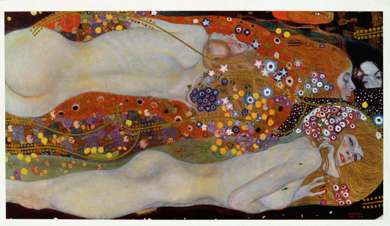 Vesikäärmeet II (Ystävät) tekijältä Gustav Klimt