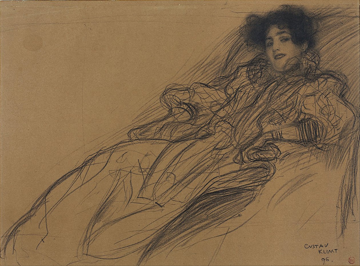 Nuori nainen nojatuolissa tekijältä Gustav Klimt