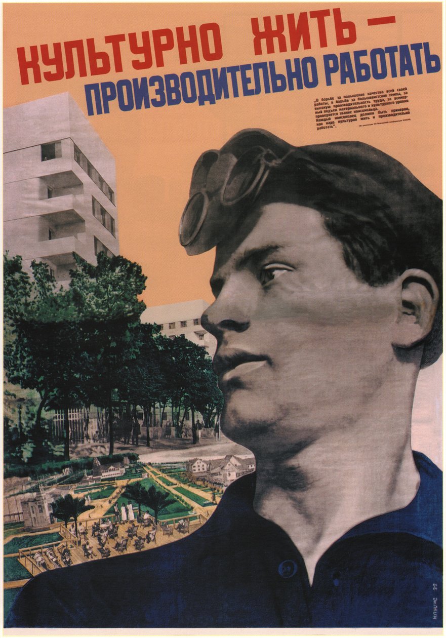 Kulttuurielämä - työ korkealla tuottavuudella, 1932 tekijältä Gustav Klutsis