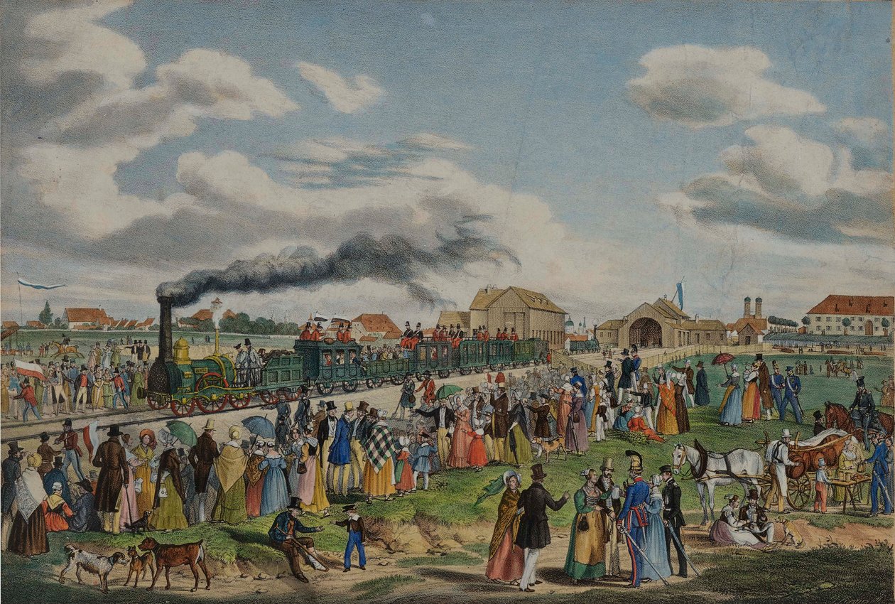 München-Augsburg-rautatien avaaminen 1. syyskuuta 1839 1839. tekijältä Gustav Kraus