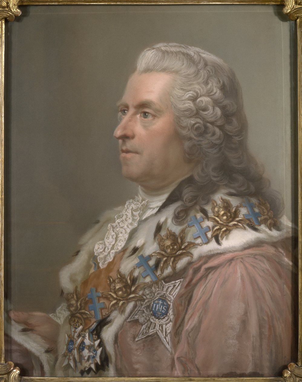 Muotokuva kreivi Carl Gustaf Tessinistä (1695-1770), Lundberg, Gustaf (1695-1786). Pastelli paperille tekijältä Gustav Lundberg