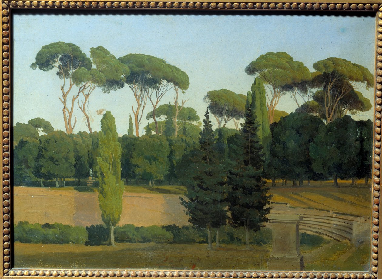 Villa Borghesen puutarhassa. Gustaf Wilhem Palmin maalaus (1810 - 1890) Ec. Haastettu oikeuteen. tekijältä Gustav Palm