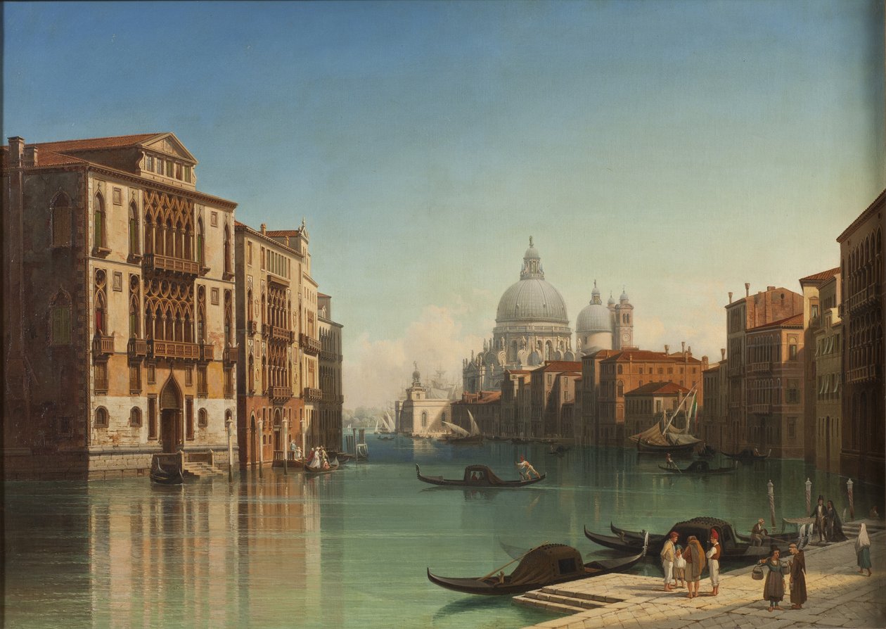Näkymä Canal Grandelle Venetsiassa, 1860 tekijältä Gustaf Wilhelm Palm