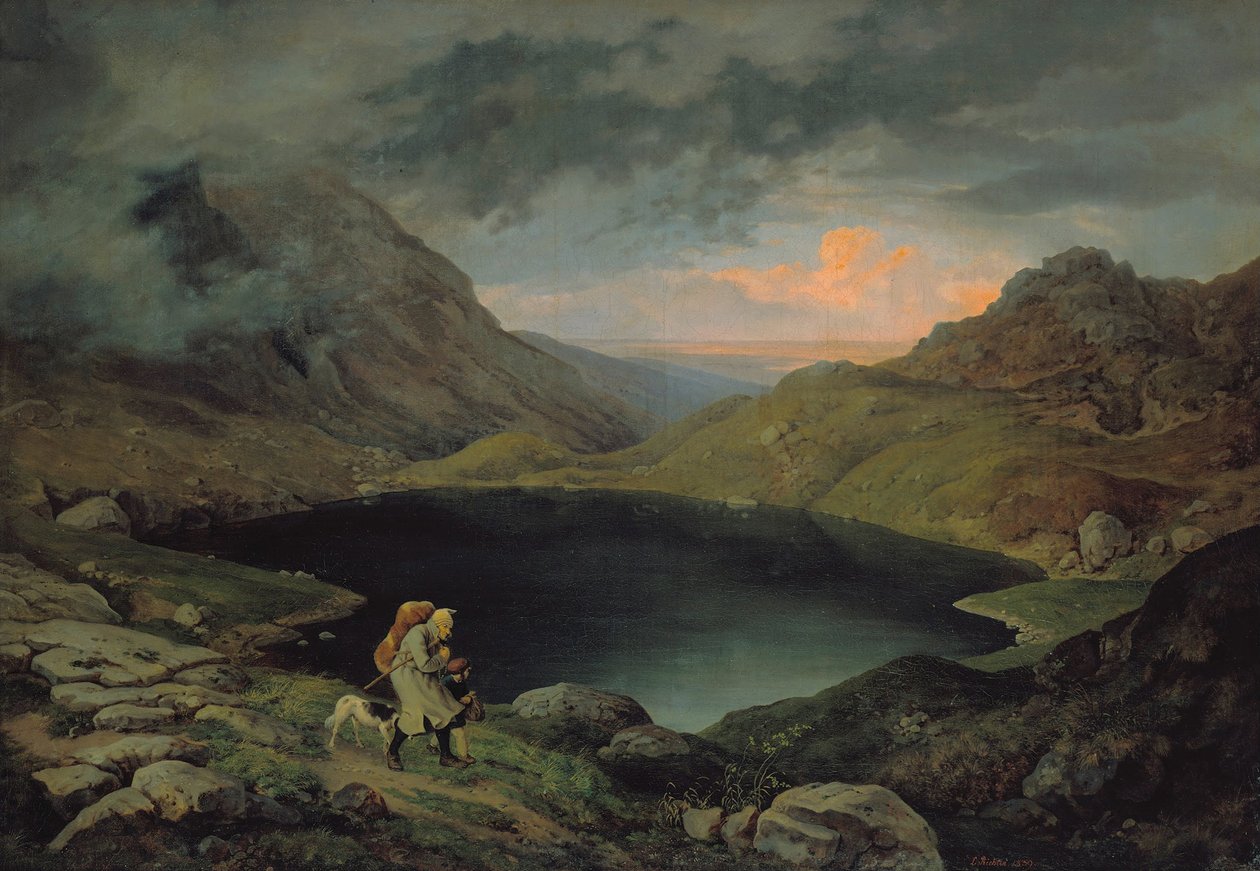 Järvi Riesengebirgessä, 1839 tekijältä Gustav Karl Ludwig Richter