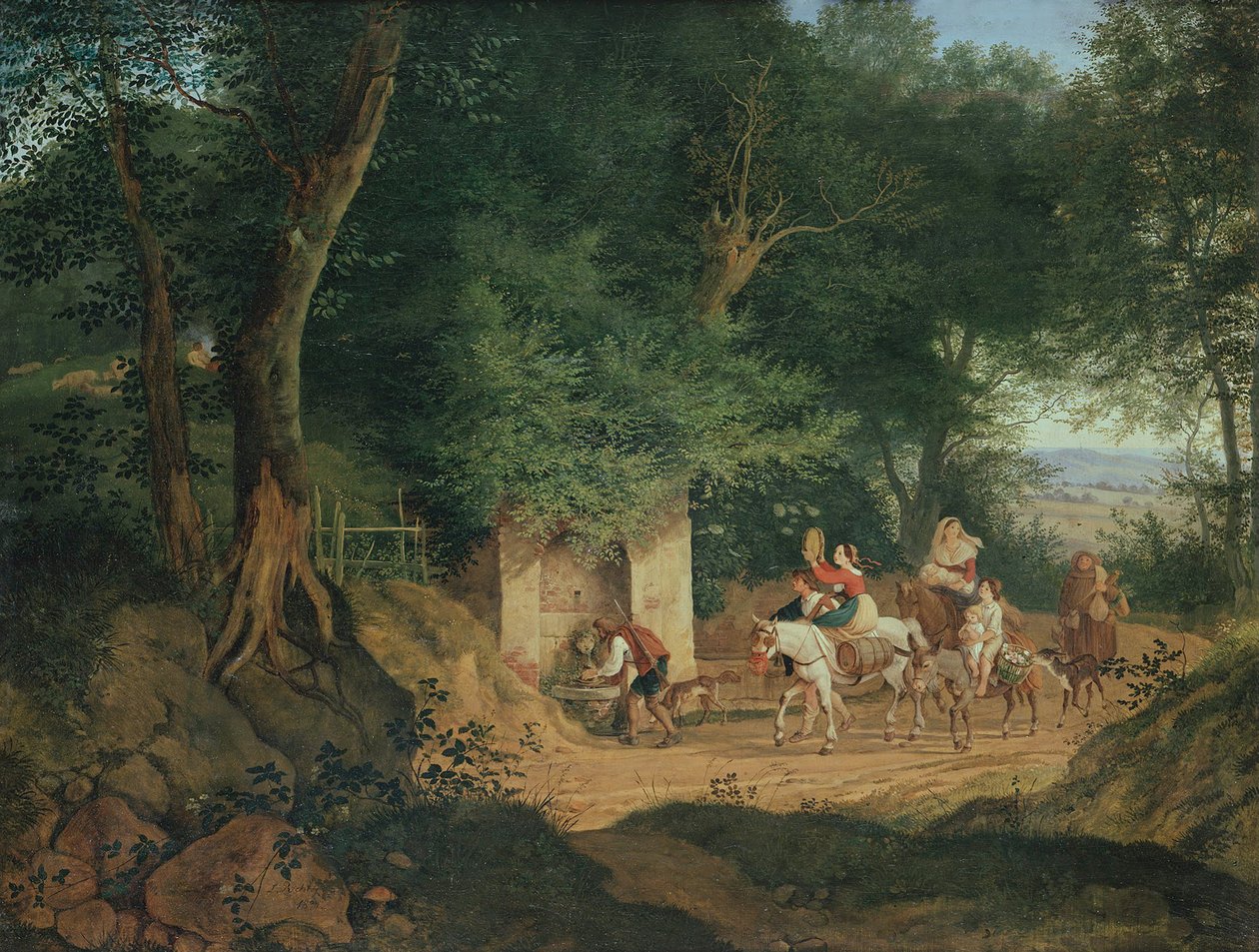 Kaivo metsässä Aricciassa, 1831 tekijältä Gustav Karl Ludwig Richter