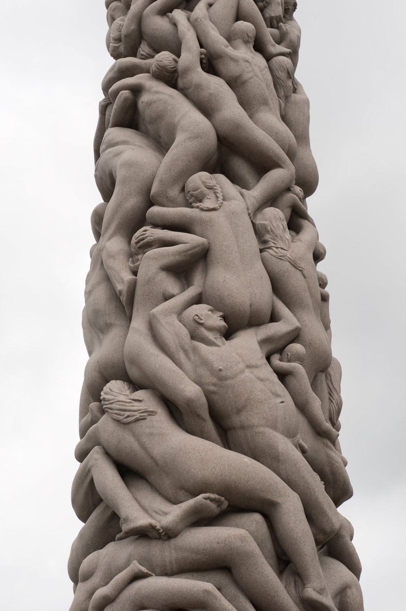 People Monolith, veistos Frogner Parkissa, Oslossa, Norjassa (graniitti) tekijältä Gustav Vigeland