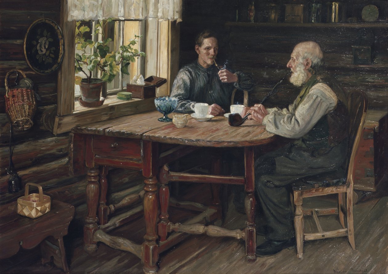Kahvitauko (tauko) 1900 (öljy kankaalle) tekijältä Gustav Wentzel