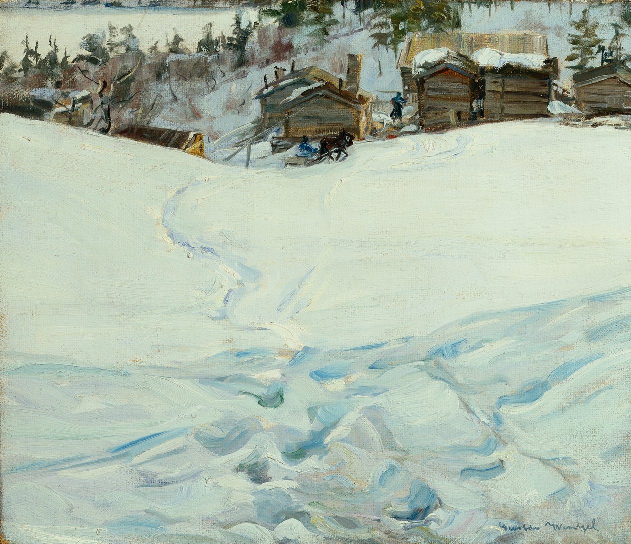 Vuoristotila talvimaisemassa tekijältä Gustav Wentzel