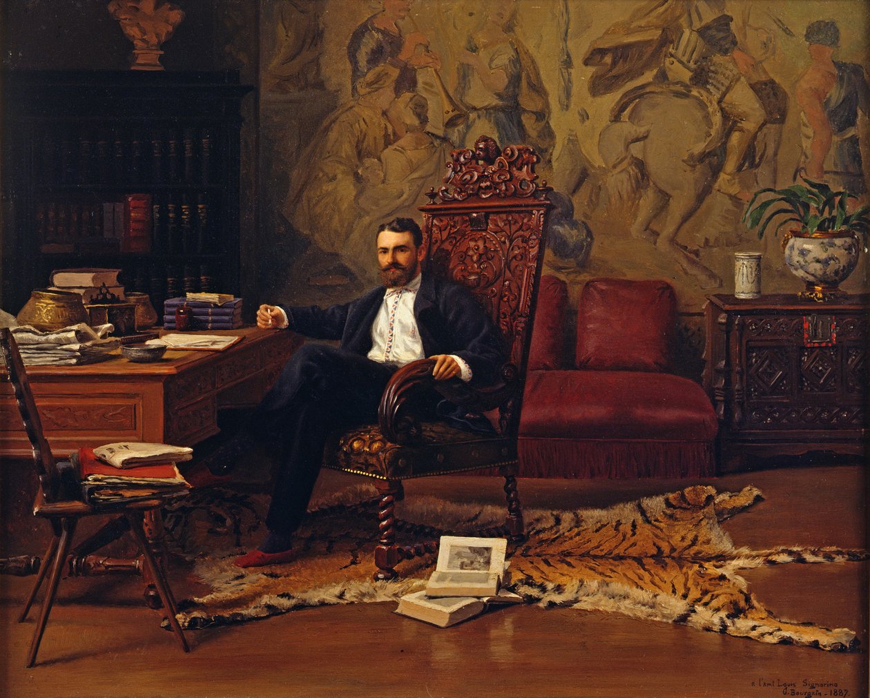 Louis Signorino istui työhuoneessaan tekijältä Gustave Bourgain