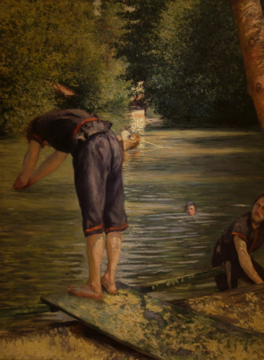 Kylpijät, merenranta tekijältä Gustave Caillebotte