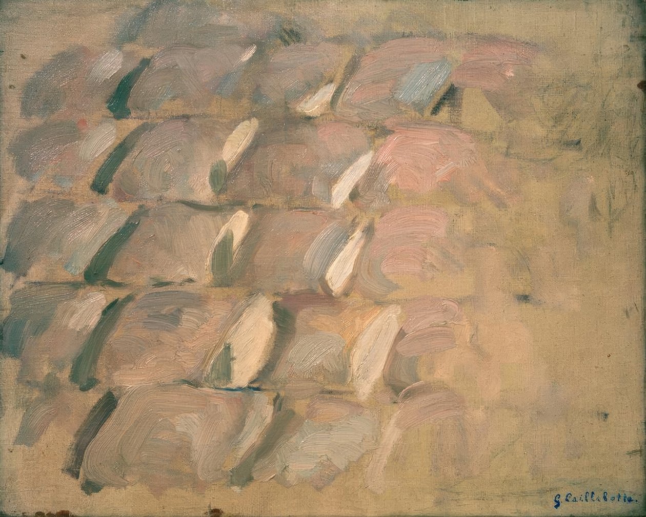 Etude pour Rue de Paris, temps de pluie: les paves tekijältä Gustave Caillebotte