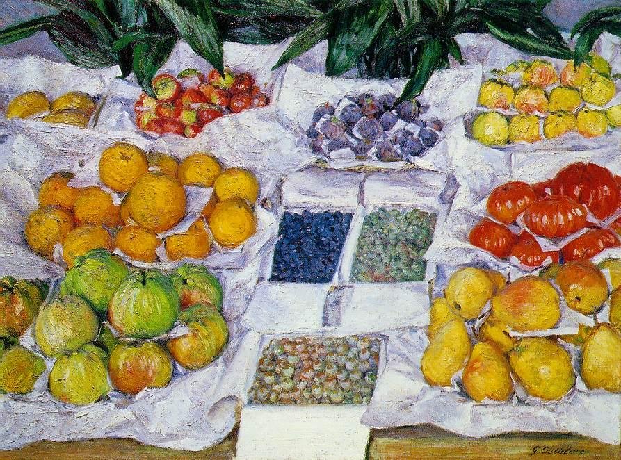 Fruits sur un étalage tekijältä Gustave Caillebotte